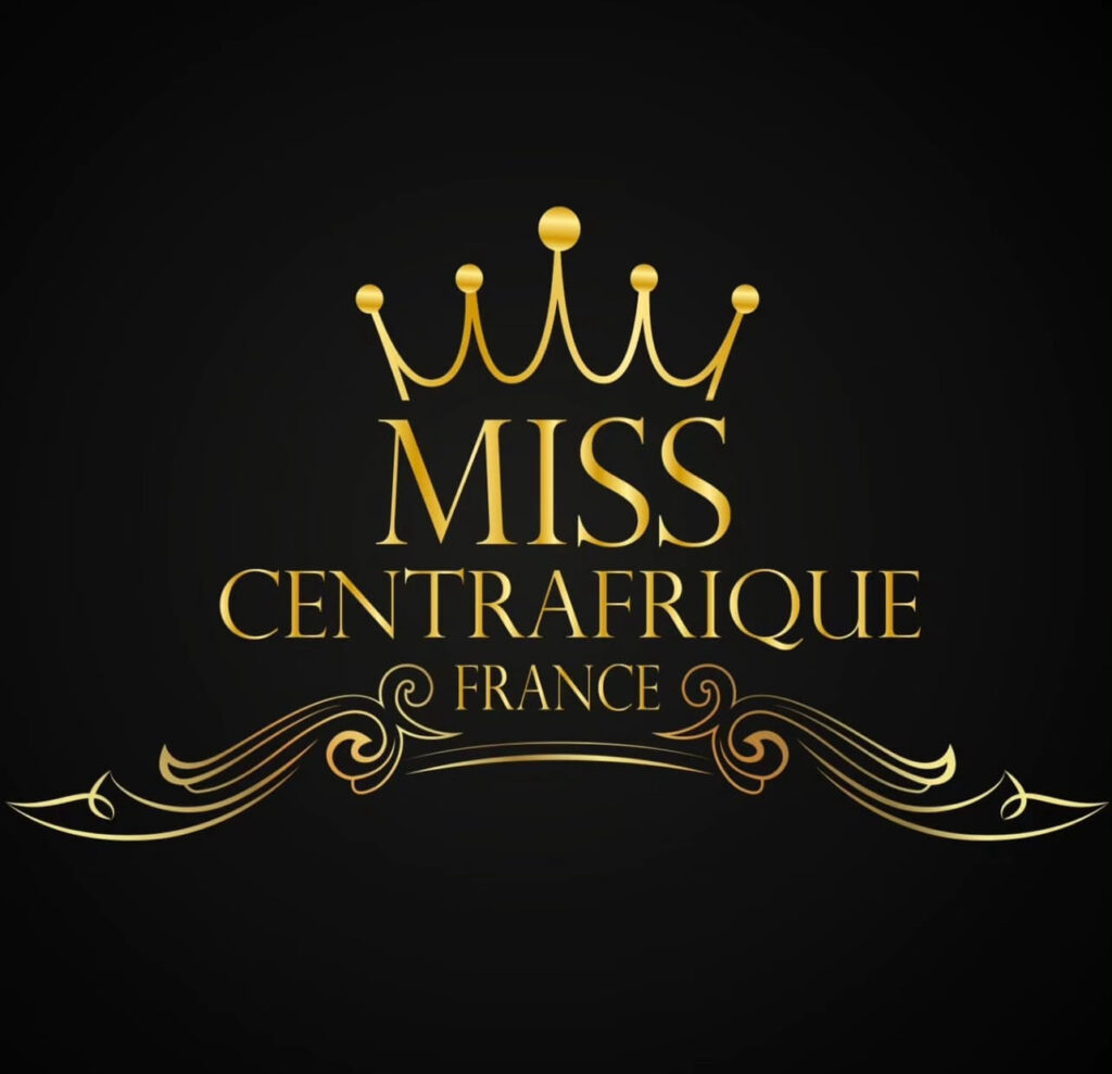 Logo de miss centrafrique france. une couronne doré au dessus de l'écriture