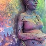 Oeuvre d'art d'une femme enceinte réaliste de l'artiste Yavo