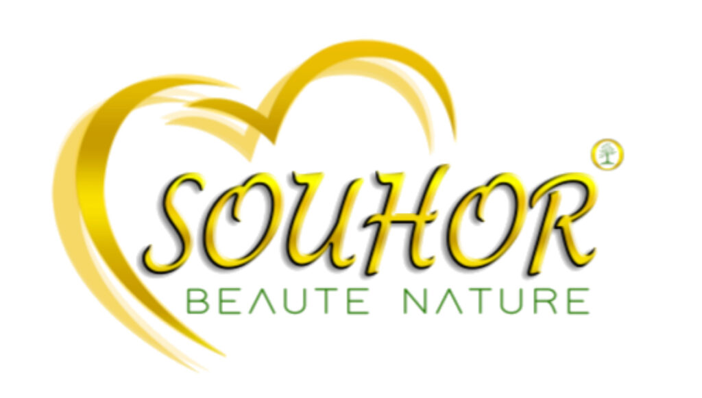logo de souhor.
Souhor, Beauté nature écrit en grand avec un coeur à moiié dessiné en doré