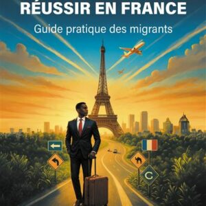 couverture du livre réussir en france, avec un jeune africain en premier plan dos à la tour eiffel