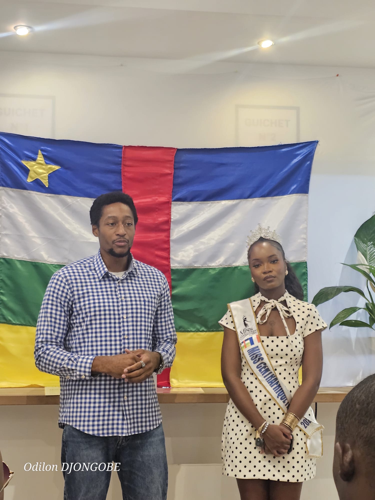 belaj dangabo moussa et laurie sophil miss centrafrique 2026 à l'ambassade de centrafrique à paris